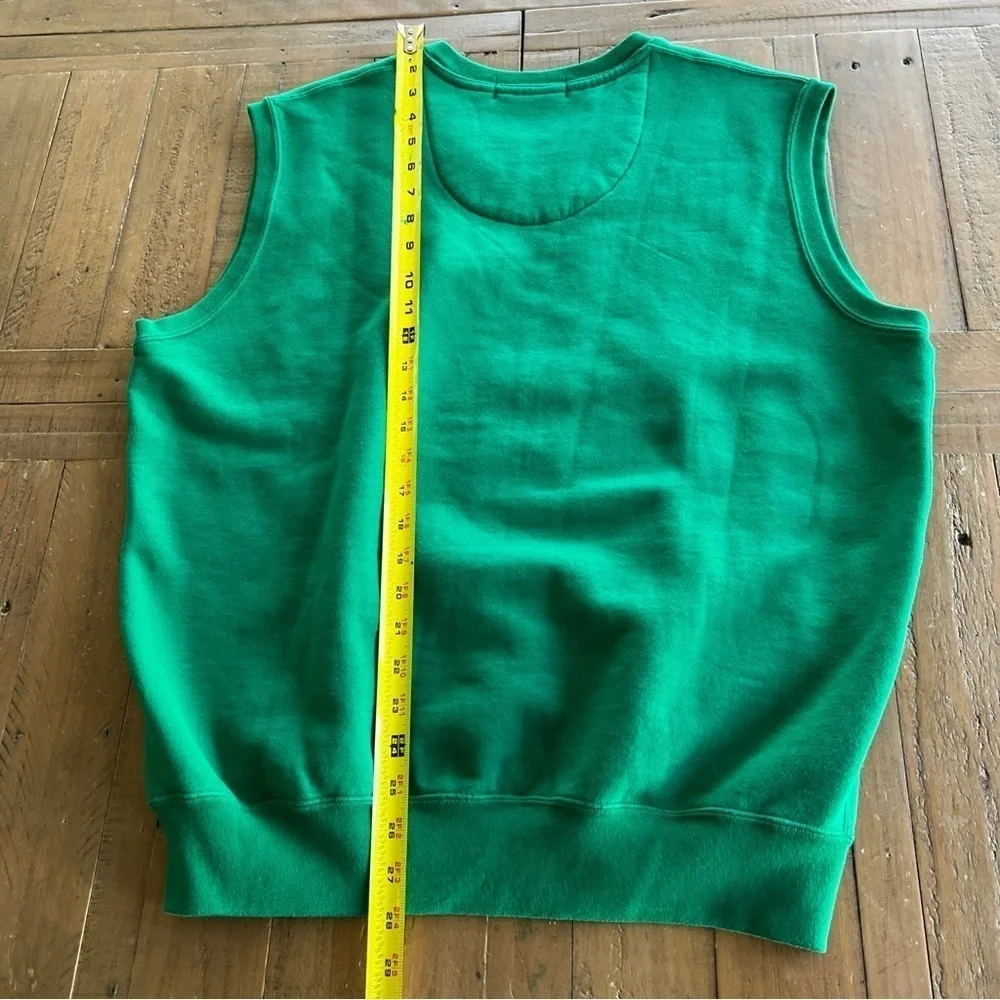Ralph Lauren Polo Golf Green cotton Vest y2k Vintage Crest Logo Medium Preppy